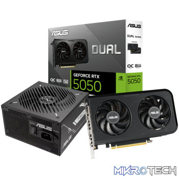 Asus Nvidia GeForce RTX 5050 OC Edition and 750W 80 PLUS Bronze Non-Modular Power Supply Bundle