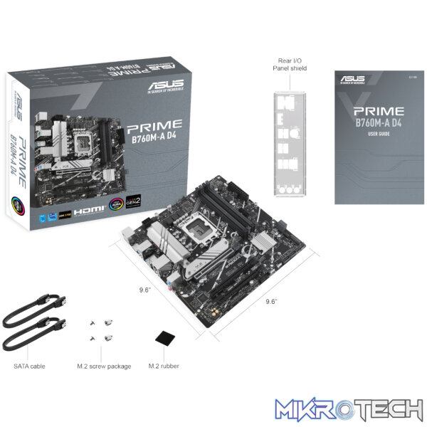 Asus PRIME B760M-A D4 CSM LGA 1700 M-ATX Motherboard - Image 6