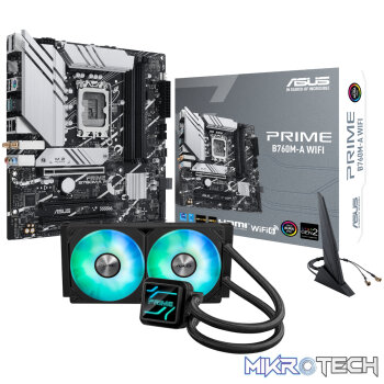 Asus PRIME B760M-A WIFI LGA1700 and Asus Prime LC 240 ARGB Liquid CPU Cooler Bundle