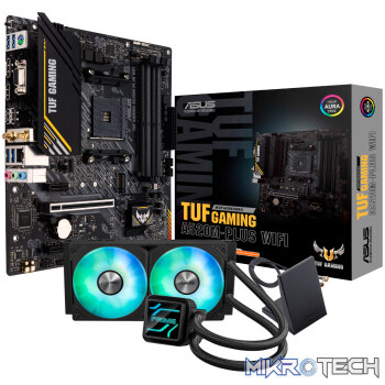 Asus TUF Gaming A520M-PLUS WiFi AM4 and Asus Prime LC 240 ARGB Liquid CPU Cooler Bundle