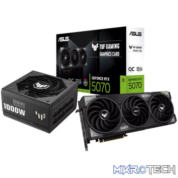 Asus TUF Gaming GeForce RTX 5070 OC Edition and 1000W 80 PLUS Gold Modular Power Supply Bundle 