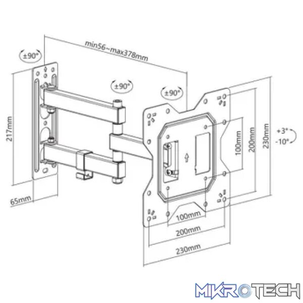 Bracket 23" -  43" Full Motion, 30Kg - Image 3
