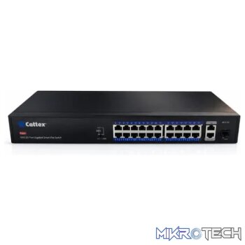 Cattex 16 Port 1GE PoE Switch with 2 x RJ45 1GE and 1 x 1GE SFP Uplink