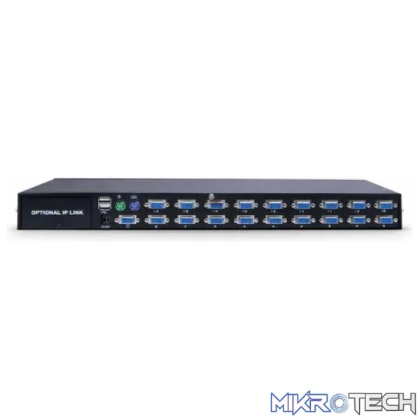 Cattex 16 Port USB/PS2 KVM Rack Mountable VGA KVM Console - Networking - Image 3