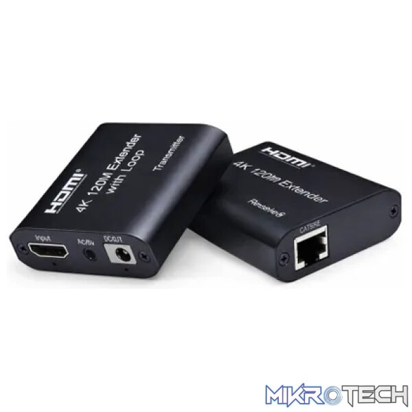 HDMI Extender 4K 120m over CAT5e/6 with Loop - Components HDMI Extender 4K 120m over CAT5e/6 with Loop - Components