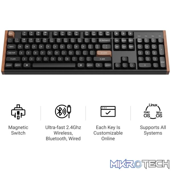 Keychron K10 HE 100% Wireless Magnetic Gaming Keyboard Nebula Switches – Black - Image 3