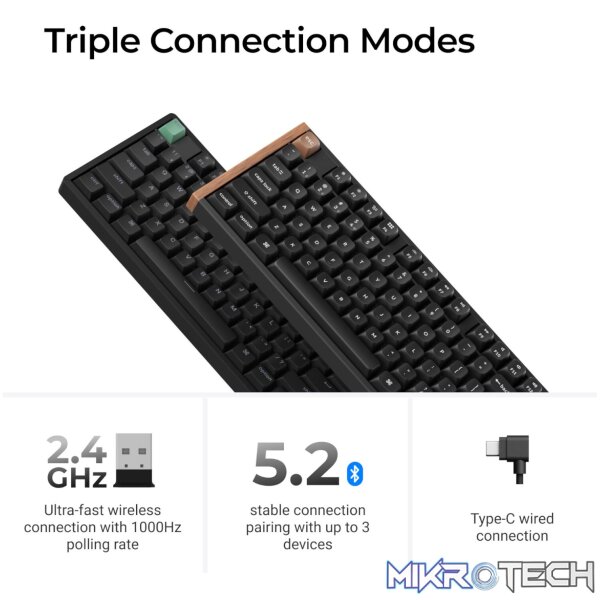 Keychron K10 HE 100% Wireless Magnetic Gaming Keyboard Nebula Switches – Black - Image 5