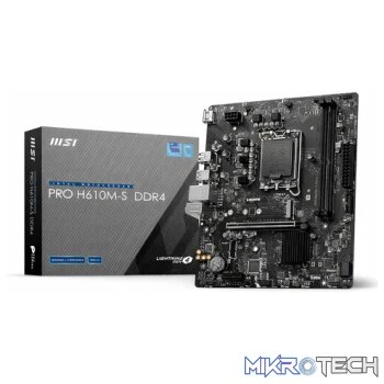 MSI Intel® H610 Chipset for LGA 1700; 2x DDR4; 1x M2; HDMI; mATX - Components