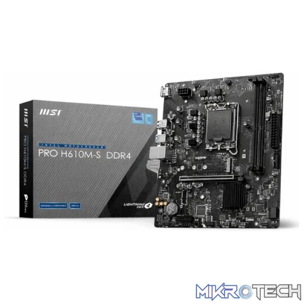 MSI Intel® H610 Chipset for LGA 1700; 2x DDR4; 1x M2; HDMI; mATX - Components MSI Intel® H610 Chipset for LGA 1700; 2x DDR4; 1x M2; HDMI; mATX - Components