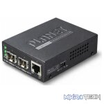 Planet 10/100/1000Base-T to Dual 1000Base-X SFP Media Converter - Networking
