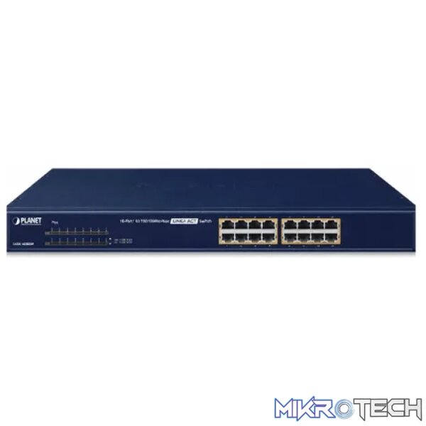 Planet 16-Port 10/100/1000T 802.3at PoE + 2-Port 1000X SFP Gigabit Ethernet Switch - Networking Planet 16-Port 10/100/1000T 802.3at PoE + 2-Port 1000X SFP Gigabit Ethernet Switch - Networking