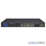 Planet 16-Port 10/100TX 802.3at PoE + 2-Port Gigabit TP/SFP Combo Ethernet Switch With LCD PoE Monitor (300W) - Networking - Image 2