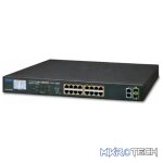 Planet 16-Port 10/100TX 802.3at PoE + 2-Port Gigabit TP/SFP Combo Ethernet Switch With LCD PoE Monitor (300W) - Networking - Image 3