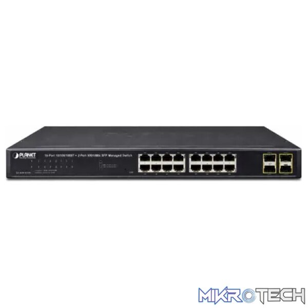 Planet 16-Port Layer 2 Managed Gigabit Ethernet Switch W/2 SFP Interfaces - Networking - Image 2