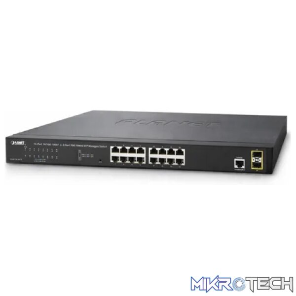 Planet 16-Port Layer 2 Managed Gigabit Ethernet Switch W/2 SFP Interfaces - Networking - Image 3