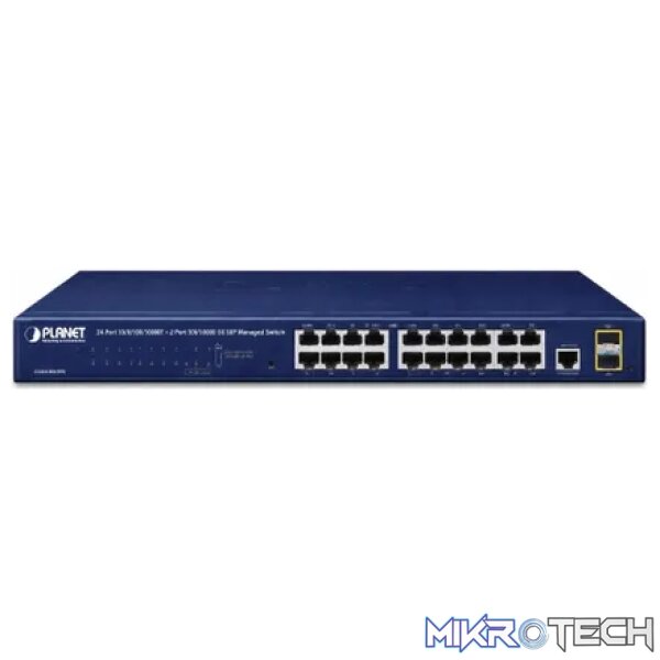 Planet 24-Port 10/100/1000Base-T + 2-Port 100/1000MBPS SFP L2/L4 SNMP Manageable Gigabit Ethernet Switch - Networking - Image 2