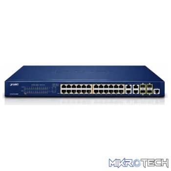 Planet 24-Port 10/100/1000T + 4-Port 100/1000X SFP Managed Gigabit Switch - Networking