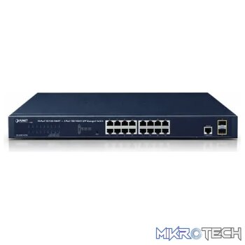Planet  24-Port 10/100/1000T 802.3at PoE + 2-Port 100/1000X SFP Managed Switch - Networking
