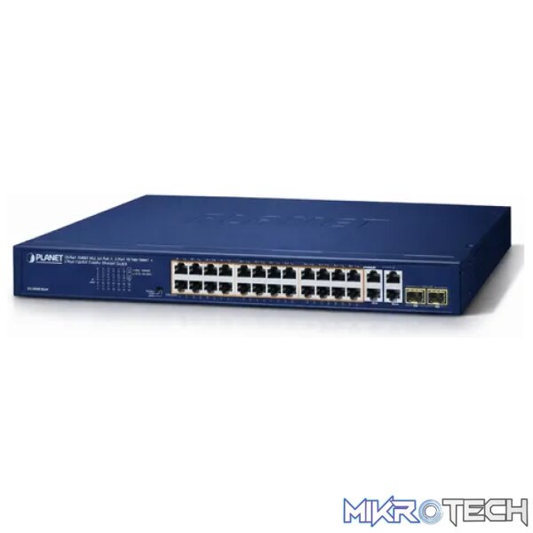 Planet 24-Port 10/100/1000T PoE + 2-Port 10/100/1000T + 2-Port Gigabit TP/SFP Combo Ethernet Switch - Networking Planet 24-Port 10/100/1000T PoE + 2-Port 10/100/1000T + 2-Port Gigabit TP/SFP Combo Ethernet Switch - Networking