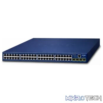 Planet 48-Port 10/100/1000T 802.3at PoE + 4-Port 100/1000BASE-X SFP Managed Switch - Networking
