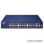 Planet - FGSD-2621P - 24-Port 10/100TX 802.3at PoE + 2-Port 10/100/1000T + 1-Port shared 1000X SFP Unmanaged Gigabit Ethernet Switch- Networking - Image 2