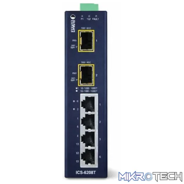 Planet IP30 Industrial 4-Port 10/100/1000T + 2-Port 100/1000X SFP Gigabit Switch (-40 to 75 Degree C) - Networking - Image 3