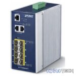 Planet IP30 Industrial SNMP Switch 8-Port 100/1000FX + 2-Port 10/100/1000TX (SFP)