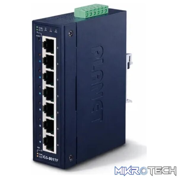 Planet IP30 Slim Type 8-Port Industrial Fast Ethernet Switch (-40 to 75 Degree C) - Networking - Image 2