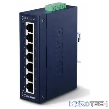 Planet IP30 Slim Type 8-Port Industrial Fast Ethernet Switch (-40 to 75 Degree C) - Networking
