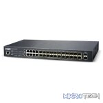 Planet L2+ 24-Port 100/1000BASE-X SFP with 8-Port Shared TP + 2-Port 10G SFP+ Managed Stackable Switch - Networking
