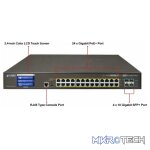 Planet L2+ 24-Port 10/100/1000T Ultra PoE + 4-Port 10G SFP+ Managed Switch with LCD touch screen - Networking XV - Image 3