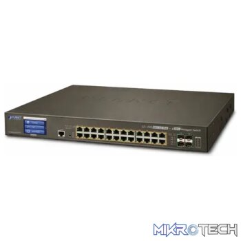 Planet L2+ 24-Port 10/100/1000T Ultra PoE + 4-Port 10G SFP+ Managed Switch with LCD touch screen - Networking XVR