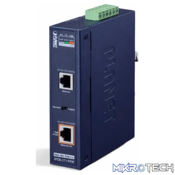 Planet Single-Port Multi-Gigabit 802.3bt PoE++ Injector (95 Watts) - Networking - Image 2