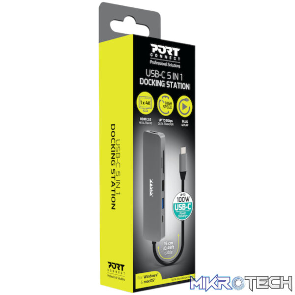 Port Connect 5-in-1 USB Type-C 4K Docking Station - Image 5
