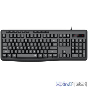 Redragon BK-7366 Full-size Ergonomic Membrane Office Keyboard - Black