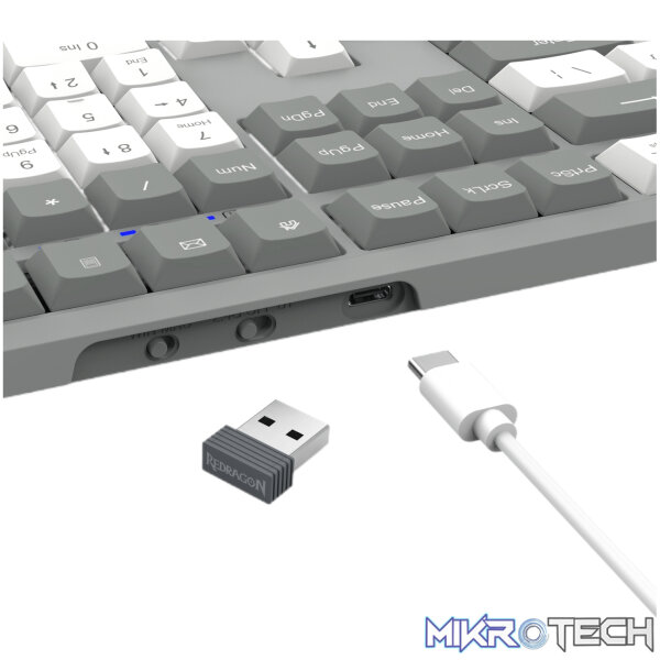 Redragon BK-7485 Wireless Office Keyboard - Grey - Image 7