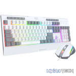 Redragon S151 Wired RGB Gaming Keyboard and Mouse Combo - White and Grey