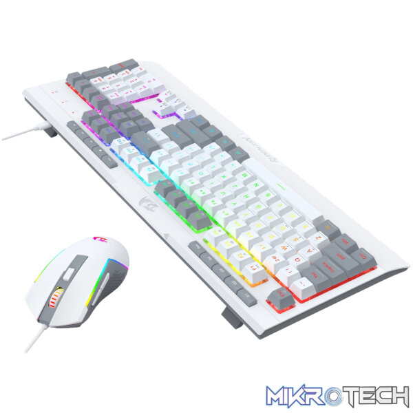 Redragon S151 Wired RGB Gaming Keyboard and Mouse Combo - White and Grey - Image 3