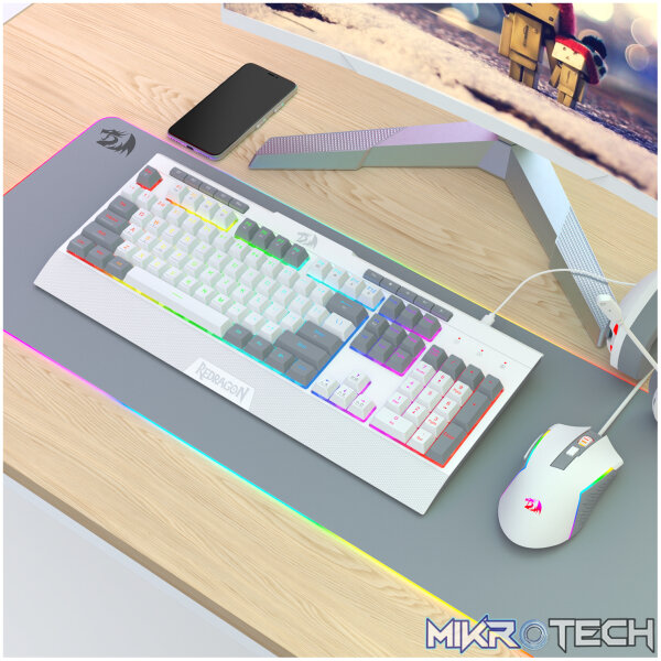Redragon S151 Wired RGB Gaming Keyboard and Mouse Combo - White and Grey - Image 7
