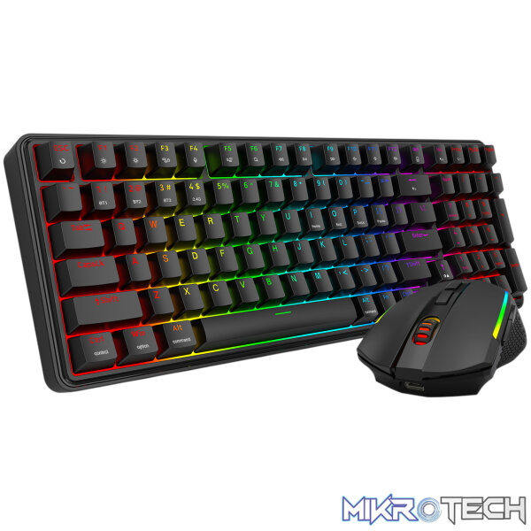 Redragon S162 RGB 3-Mode Wireless Mechanical Gaming Keyboard and Mouse Combo - Black - Image 2
