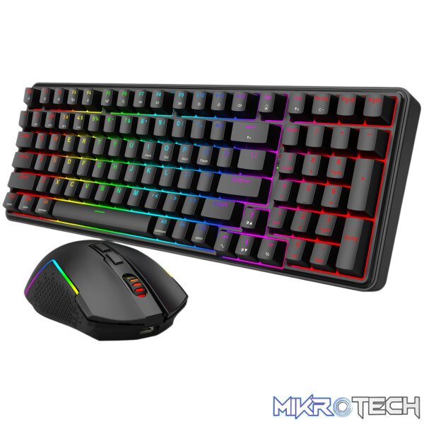Redragon S162 RGB 3-Mode Wireless Mechanical Gaming Keyboard and Mouse Combo - Black - Image 4