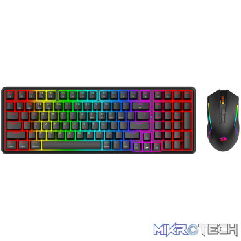 Redragon S162 RGB 3-Mode Wireless Mechanical Gaming Keyboard and Mouse Combo - Black