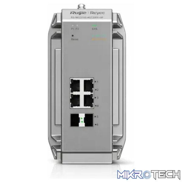 Reyee 4 Port 1GE PoE Cloud Managed Industrial Switch with 2 SFP 1GE Uplinks - Image 2