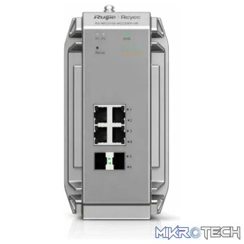 Reyee 4 Port 1GE PoE Cloud Managed Industrial Switch with 2 SFP 1GE Uplinks