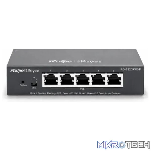 Reyee 4 Port 1GE PoE Cloud Managed Switch with 1 x RJ45 1GE Uplinks - Image 2
