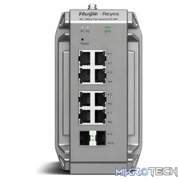 Reyee 8 Port 1GE PoE Cloud Managed Industrial Switch with 2 SFP 1GE Uplinks - Image 2