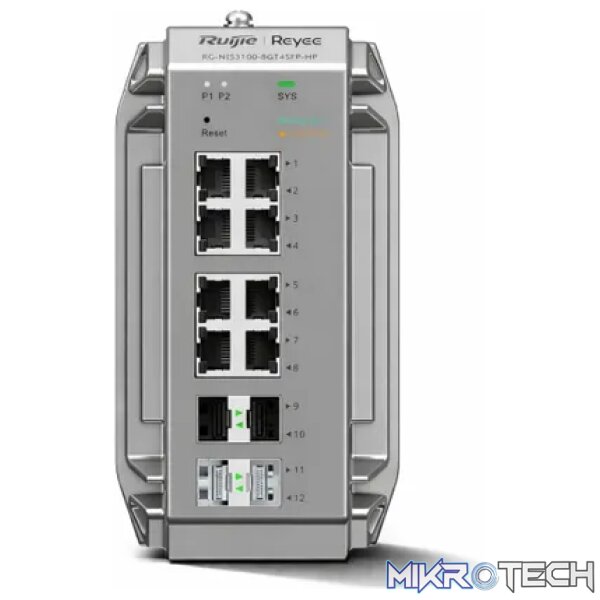 Reyee 8 Port 1GE PoE Cloud Managed Industrial Switch with 4 SFP 1GE Uplinks Reyee 8 Port 1GE PoE Cloud Managed Industrial Switch with 4 SFP 1GE Uplinks