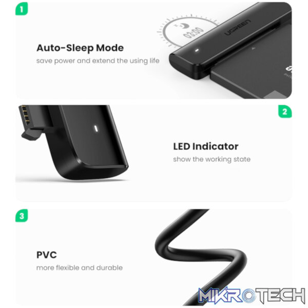 UGREEN CM321 USB Type-C to 2.5" SATA HDD/SSD Converter Cable 5Gbps-Black - Image 5