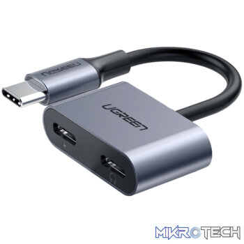 UGREEN USB Type-C Dual Audio and Charging Adapter (15W PD