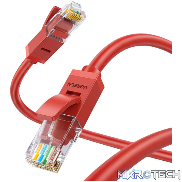 UGreen RJ45 CAT6 Ethernet 0.5m LAN Network Cable -Red (1Gbps, 250MHz) - Image 3